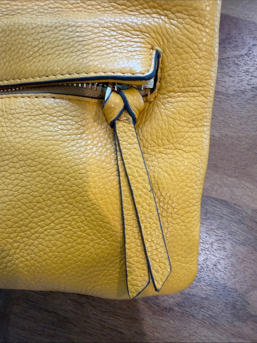 Vince Camuto Bright Mustard Yellow Leather Crossbody with Tassel *EUC*